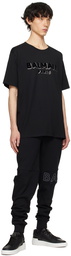 Balmain Black Metallic Flocked T-Shirt