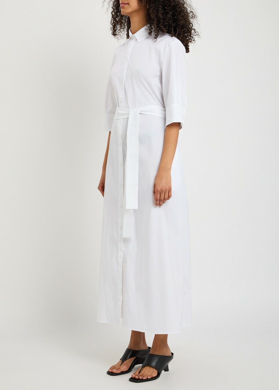Max Mara Cotton-blend Maxi Shirt Dress White