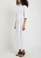 Max Mara Cotton-blend Maxi Shirt Dress White