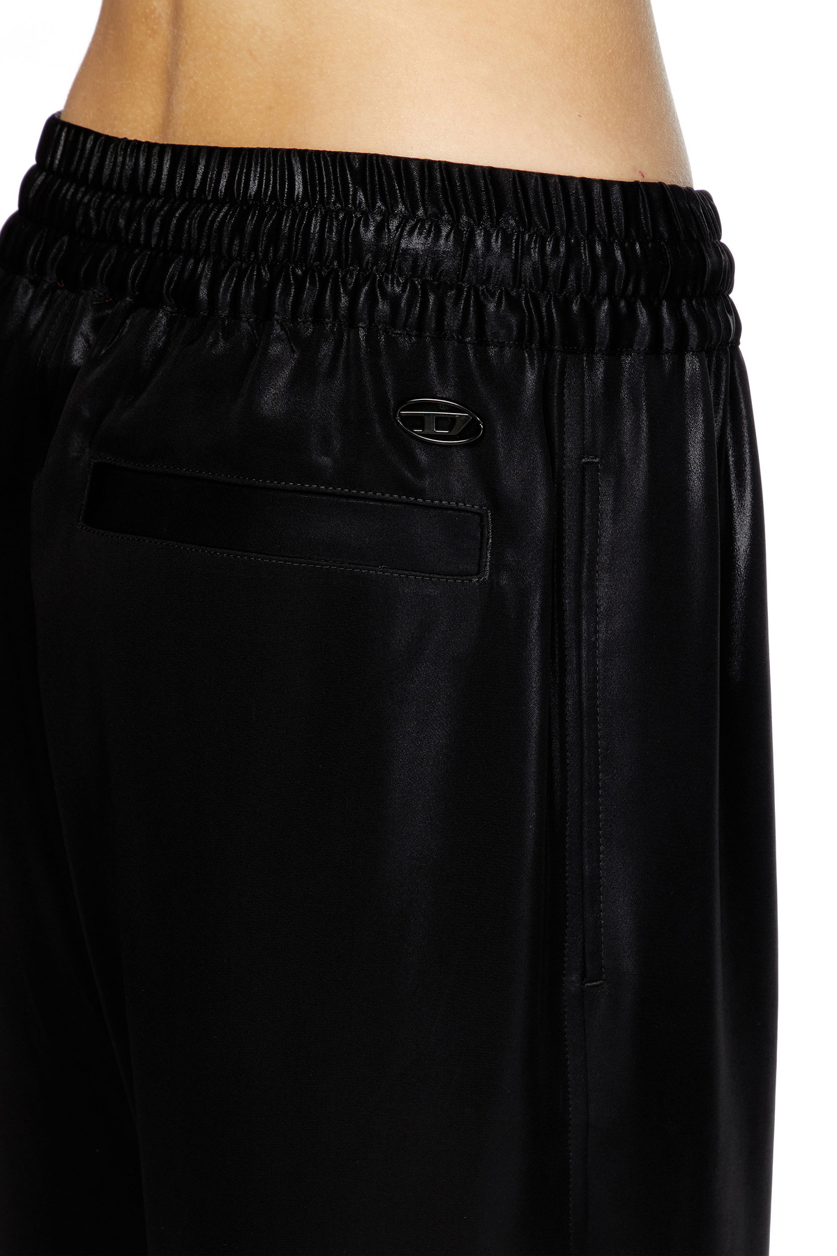Diesel Satin track pants - Pants Womens in Black Diesel