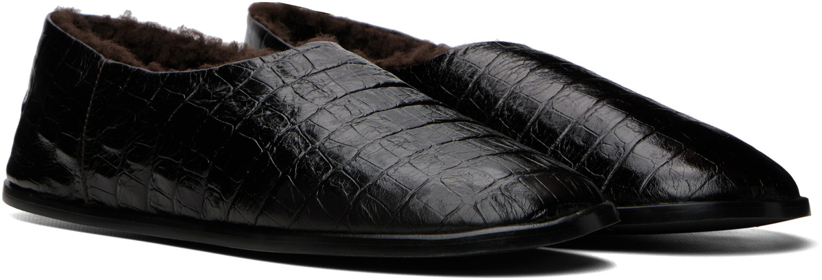 Cordera Brown Crocodile Slippers