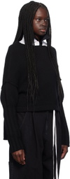 YOHJI YAMAMOTO Black R-Cap Sleeve Sweater
