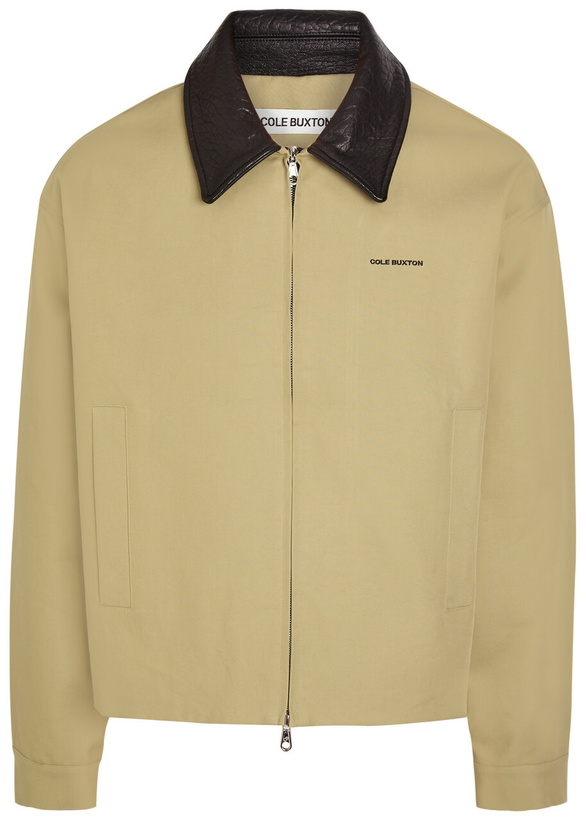 Photo: Cole Buxton Leather Collar Logo-embroidery Cotton Jacket Sand