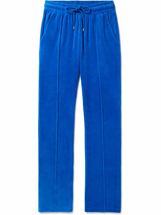 Photo: POLITE WORLDWIDE® - Straight-Leg Hemp and Cotton-Blend Velour Sweatpants - Blue