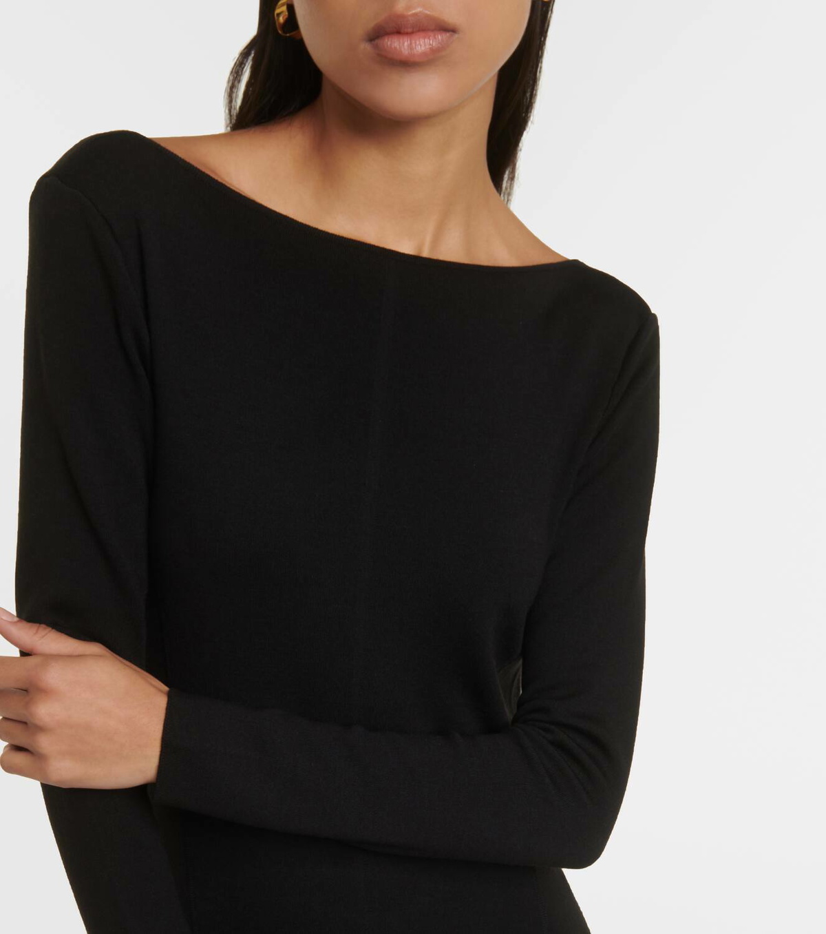 Saint Laurent Open-back wool maxi dress Saint Laurent