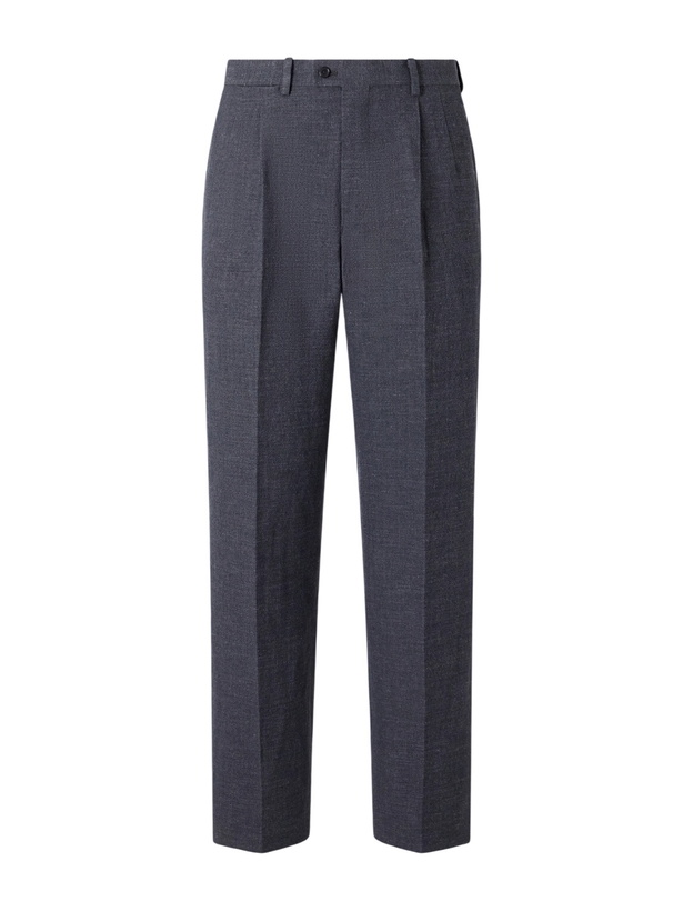 Photo: Kaptain Sunshine - Straight-Leg Wool, Linen and Hemp-Blend Suit Trousers - Gray