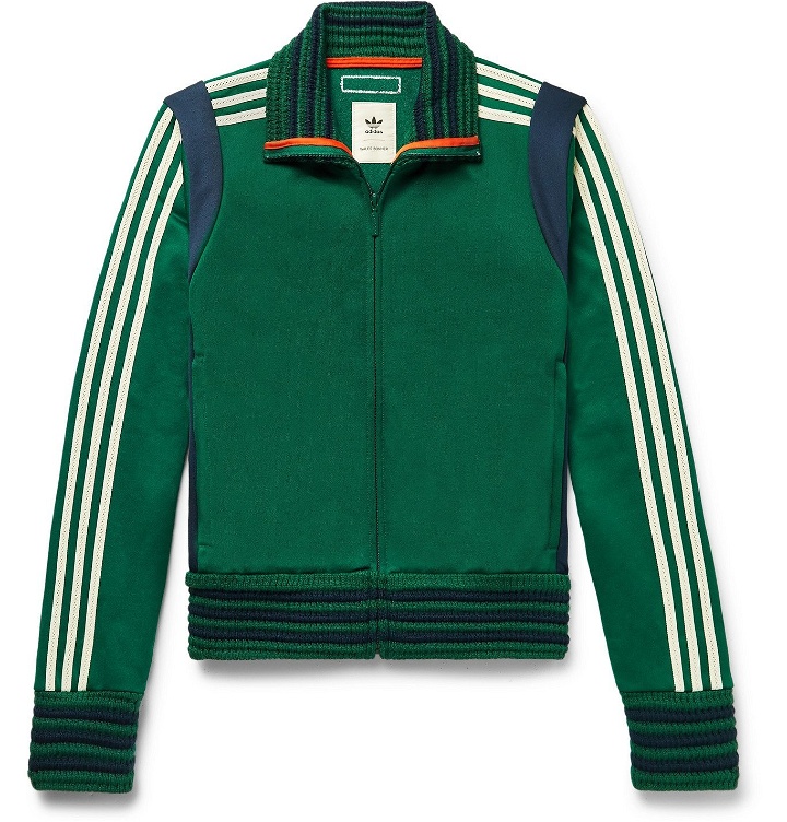 Photo: adidas Consortium - Wales Bonner Slim-Fit Loopback Striped Jersey Track Jacket - Green