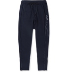 Isabel Benenato - Logo-Embroidered Knitted Sweatpants - Midnight blue