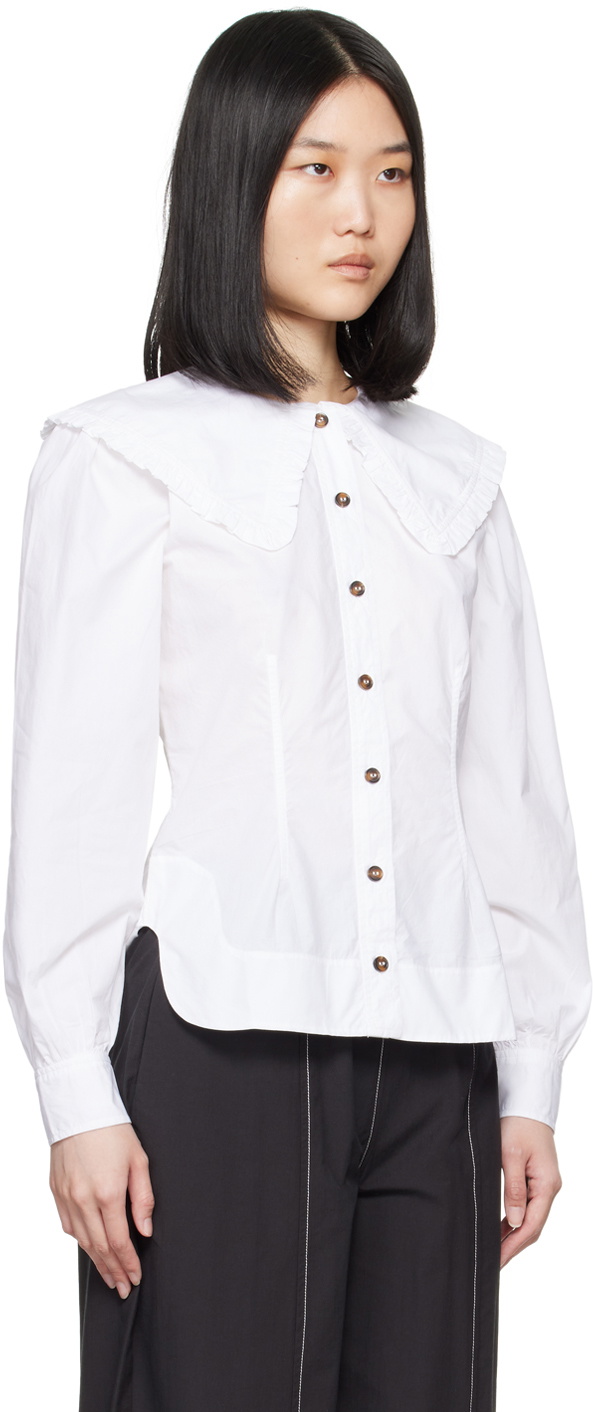 Grey Shirt with Mini Frill Collar