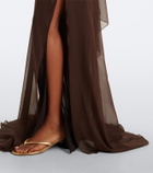 Blumarine Scarf-detail draped gown