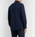 TOM FORD - Slim-Fit Button-Down Collar Checked Cotton Shirt - Blue