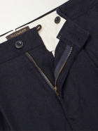 Slowear - Incotex Pleated Tapered Wool-Blend Flannel Trousers - Blue