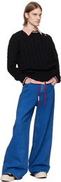 Marni Black Dishevelled Cable Sweater