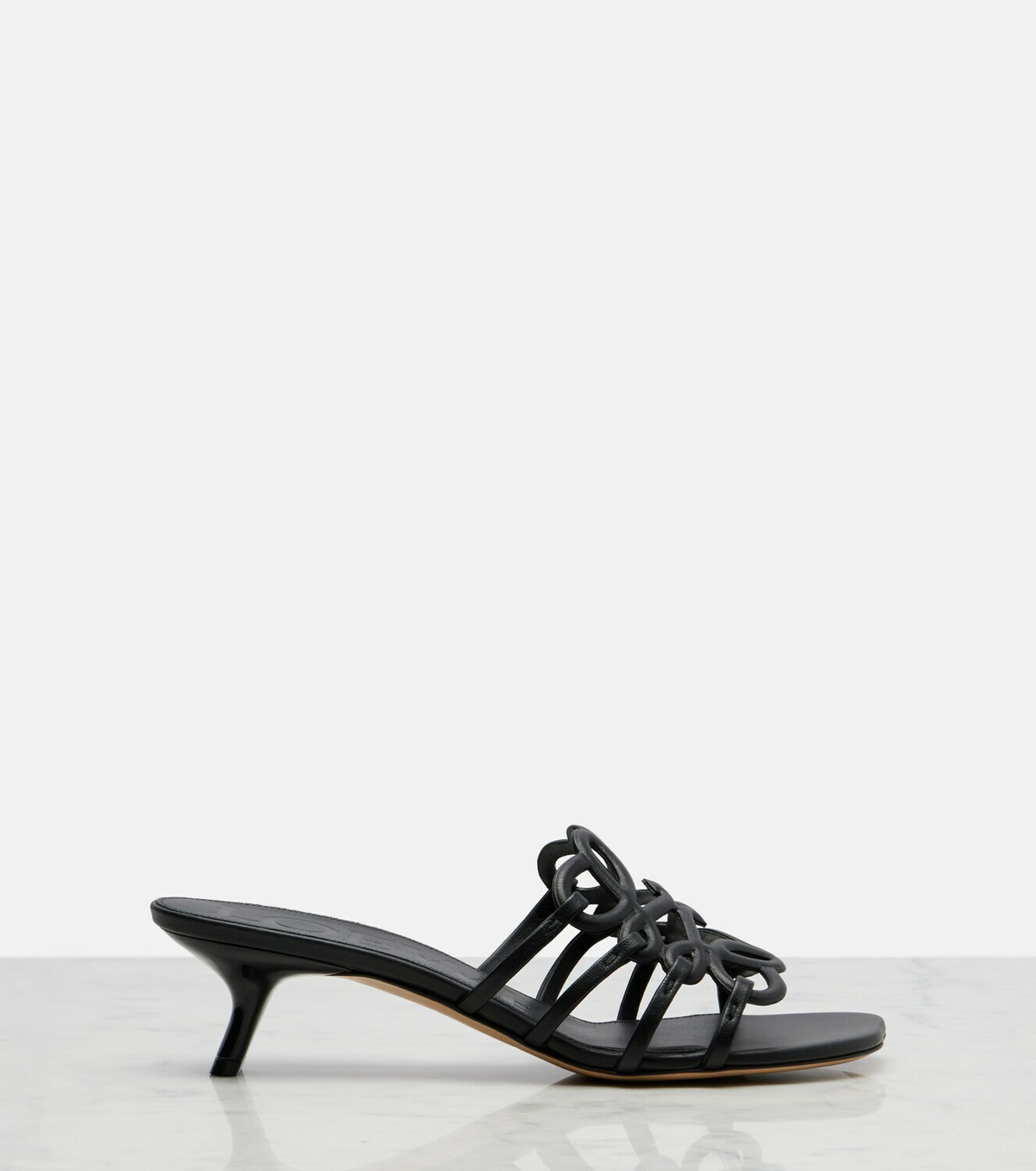 Loewe Petal Anagram leather mules