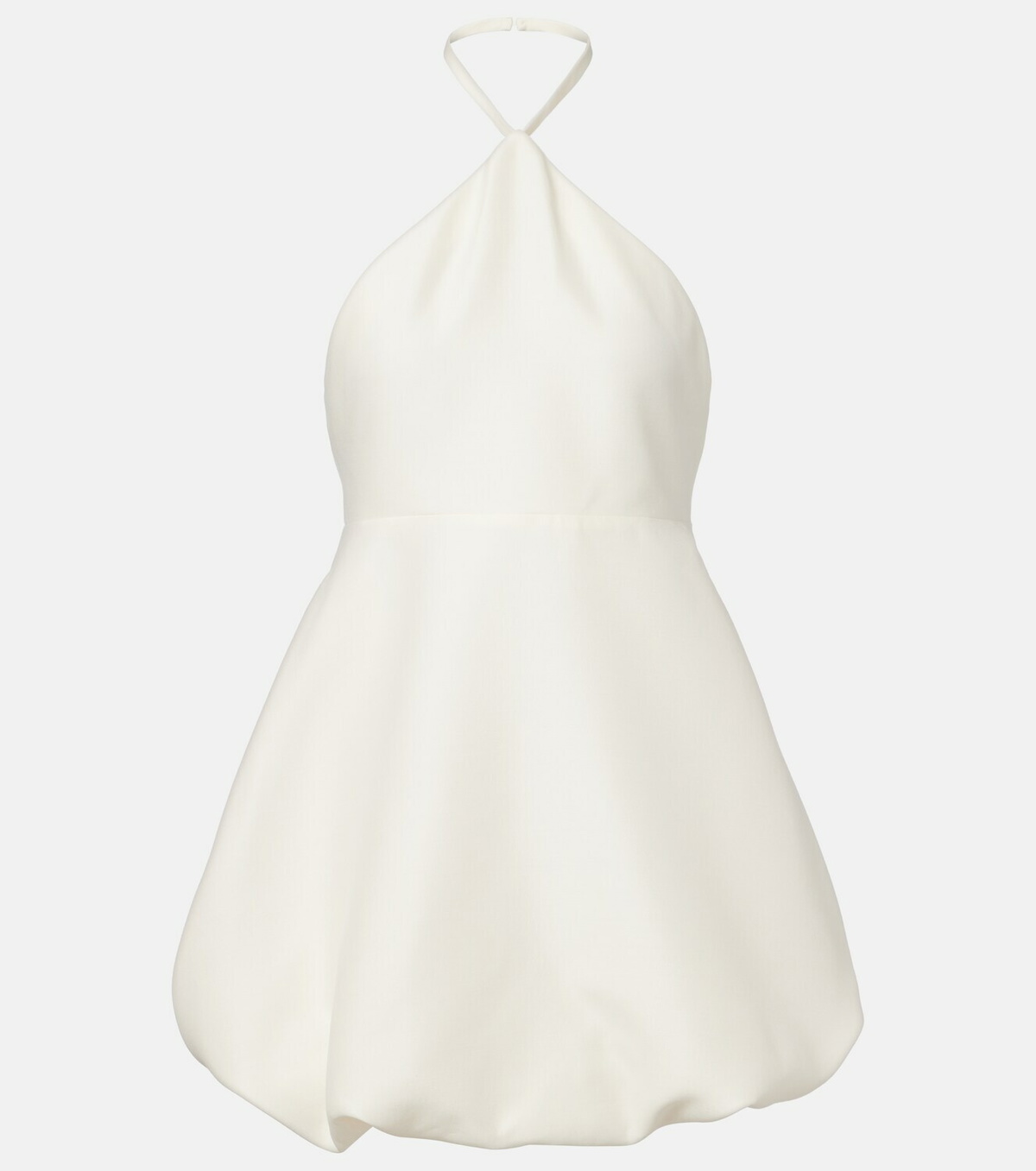 Balenciaga Halterneck peplum wool and silk minidress