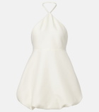 Balenciaga Halterneck peplum wool and silk minidress