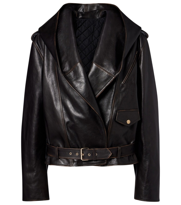Photo: Alaïa Hooded leather biker jacket