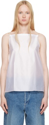 Carven White Pressed Silk Vest Top