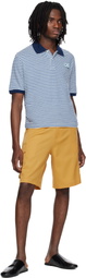 Marni Blue Striped Linen Blend Polo