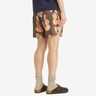 Folk Men's Shadow Print Swim Shorts in Orange/Sage Shadow Print