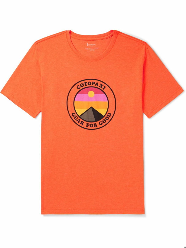 Photo: Cotopaxi - Sunny Side Printed Organic Cotton-Blend Jersey T-Shirt - Orange