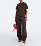 Loewe Anagram asymmetrical cotton-blend T-shirt