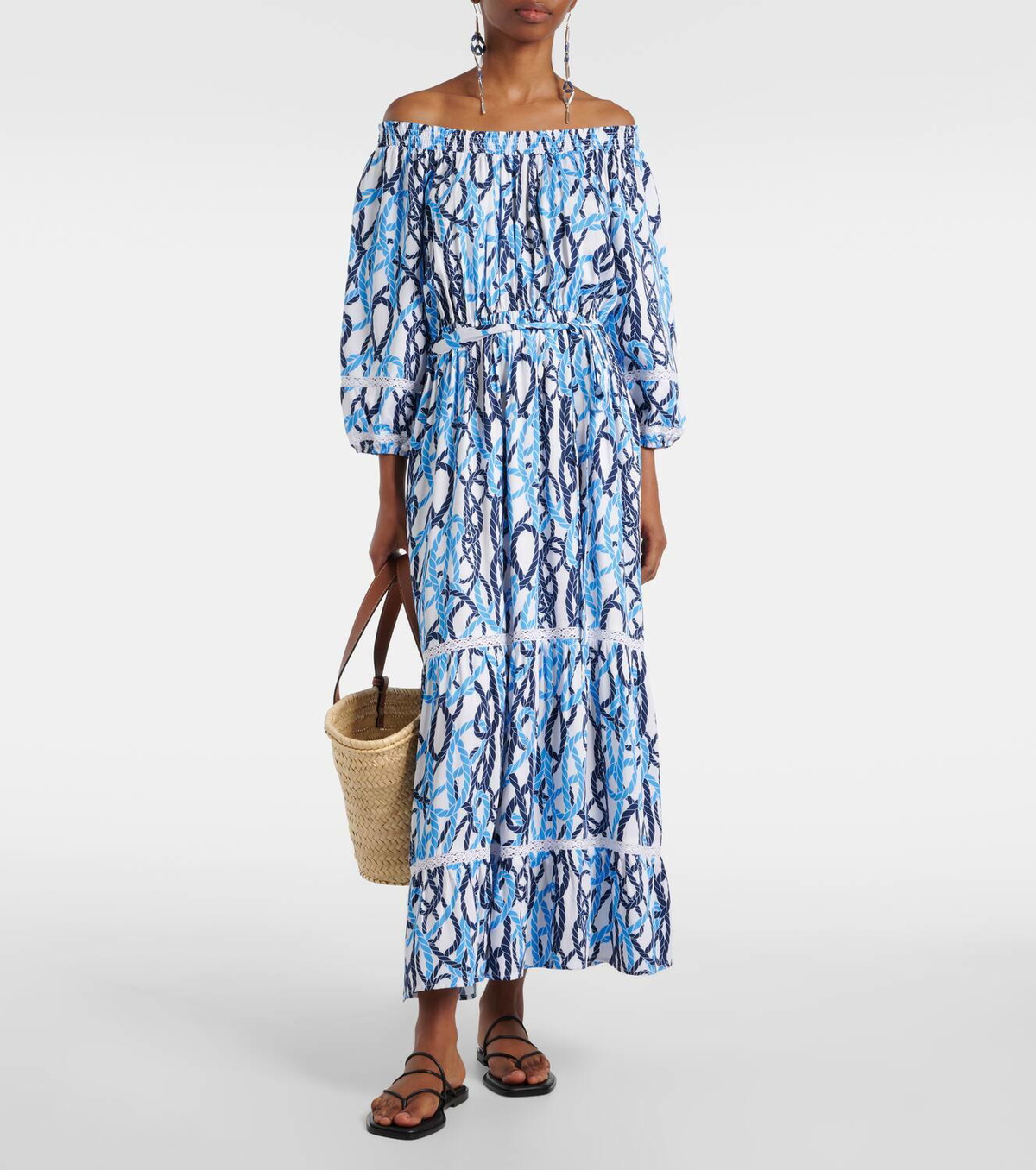 Melissa Odabash Eclipse printed off-shoulder midi dress