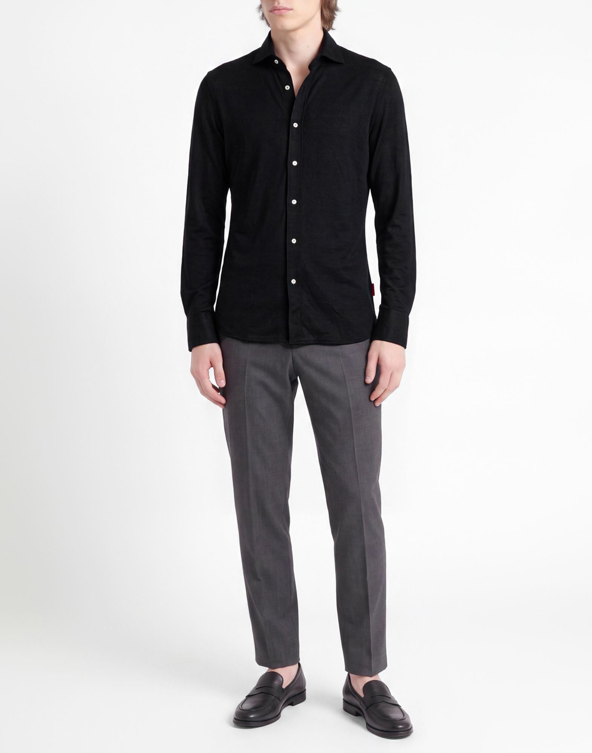 Isaia Mens Shirt in Black