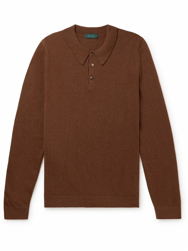 Photo: Incotex - Wool and Cashmere-Blend Sweater - Brown