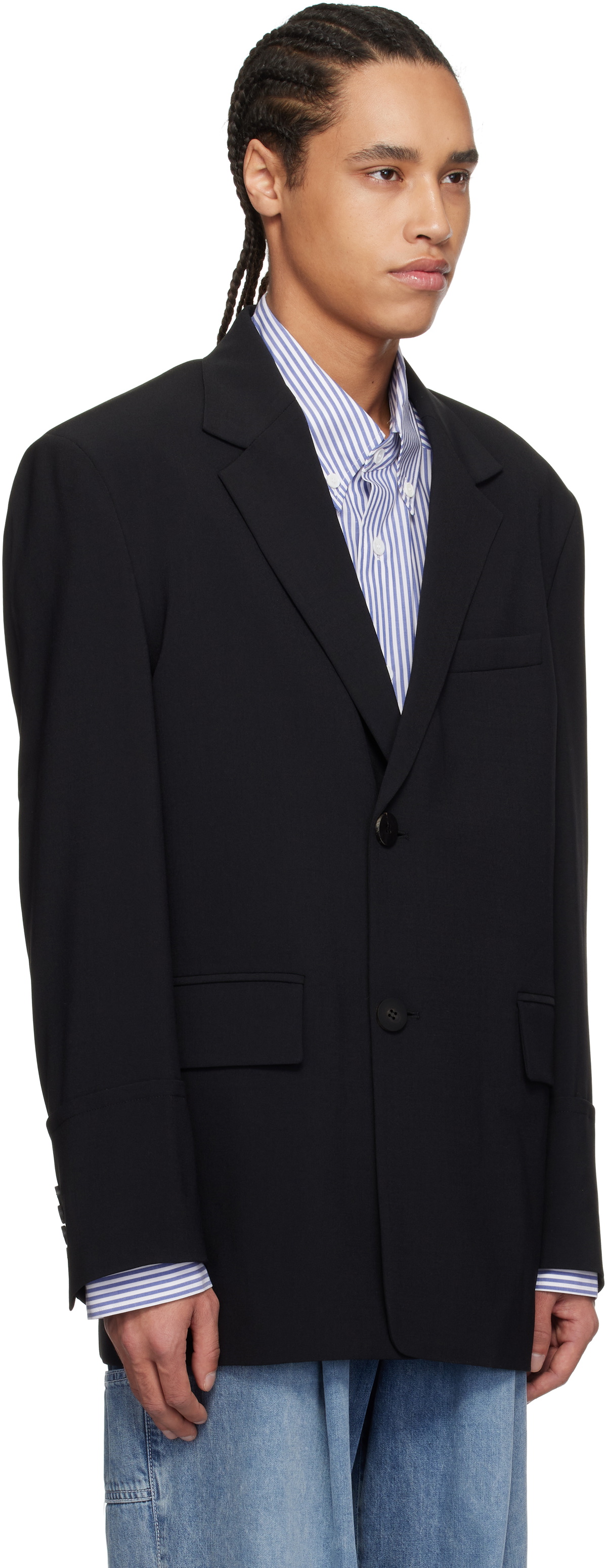 WOOYOUNGMI Black Two Button Single Blazer