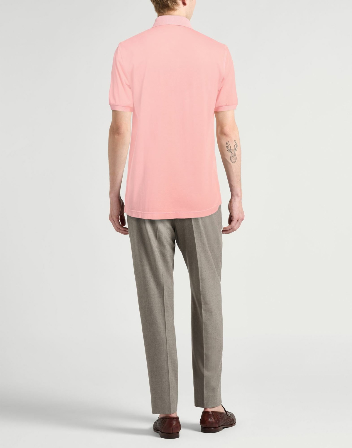 Fedeli Mens Polo shirt in Salmon pink