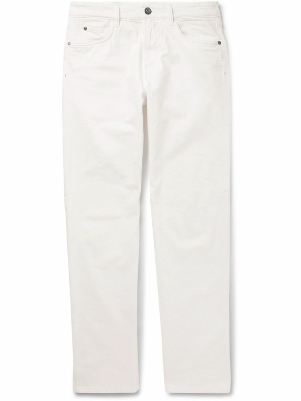 Photo: Loro Piana - Quarona Slim-Fit Stretch-Cotton Twill Trousers - White