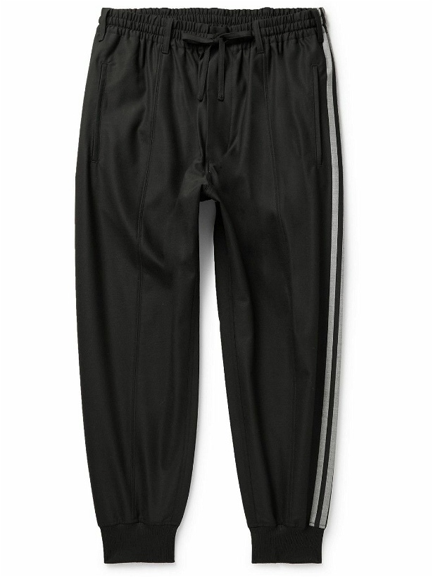 Photo: Y-3 - Tapered Striped Wool-Blend Track Pants - Black