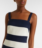 Veronica Beard Ella striped linen-blend midi dress
