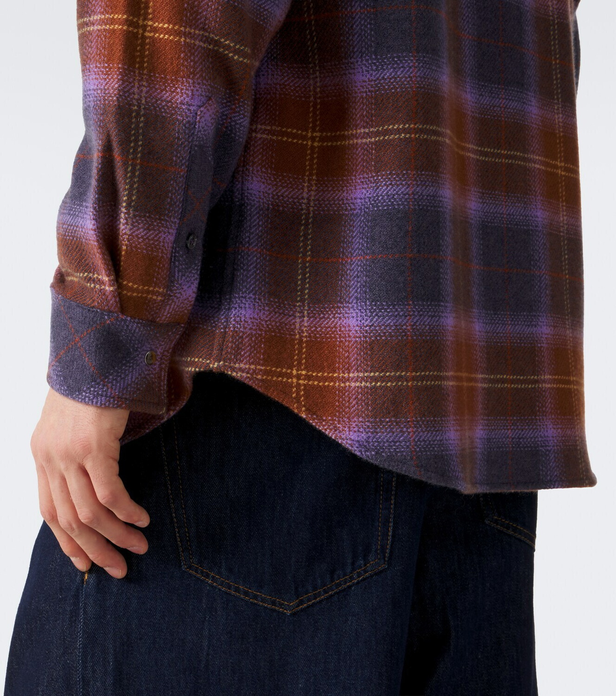 God's True Cashmere Vulcan tartan cashmere shirt with tiger's eye