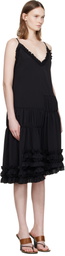 Dries Van Noten Black Ruffled Midi Dress