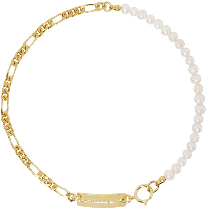 Photo: IN GOLD WE TRUST PARIS Gold Thin Figaro Chain & Pearl Necklace