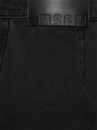 MSGM - Cotton Denim Mini Cutout Skirt