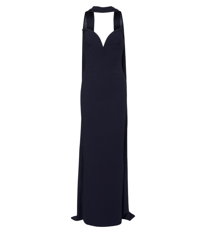 Photo: Roland Mouret Scarf-detail corset gown