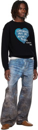 Andersson Bell Black Heart Message Crew-Neck Sweater