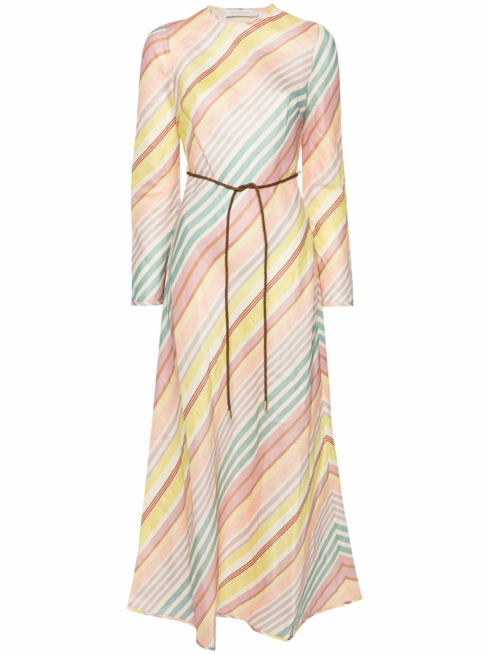 knee length dresses for ladies Kagari Dress | Diagonal Stripe Pink | Womens main image 1