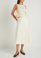 Reformation Laguna Stretch-cotton top and Midi Skirt set White