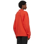 ADER error Orange Needle Logo Long Sleeve Polo