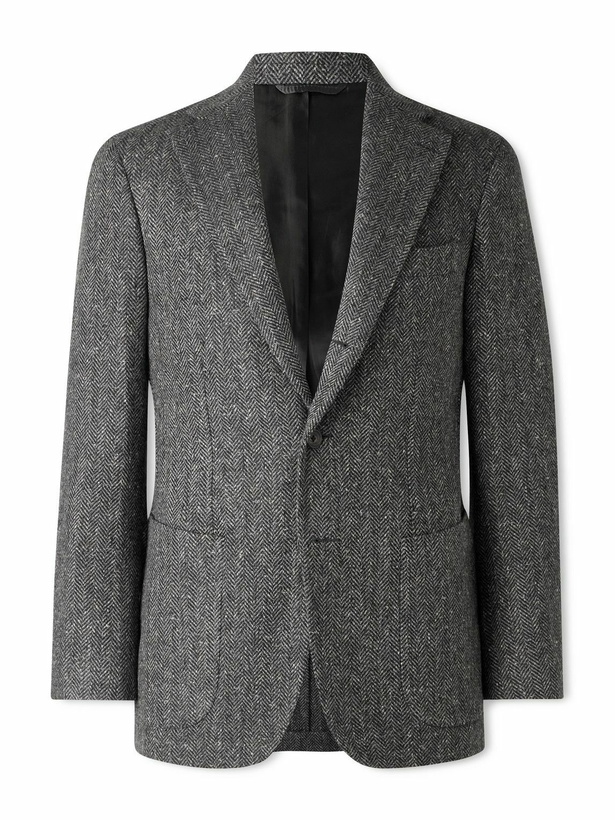 Photo: J. Mueser - Waverly Herringbone Wool Blazer - Gray