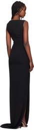 Mônot Black Georgette Maxi Dress
