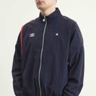 Umbro Men's Relaxed Track Jacket in Baritone Blue/Brilliant White/Goji Berry