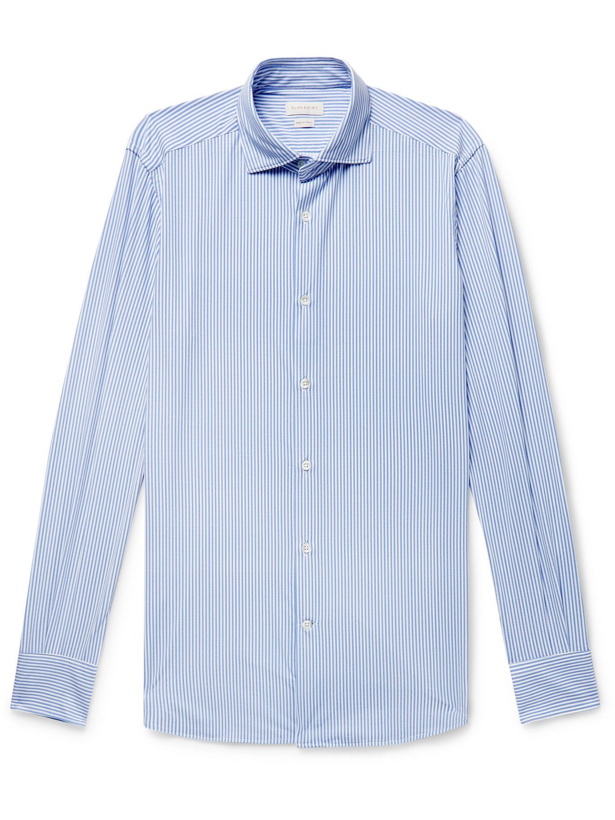 Photo: Incotex - Slim-Fit Striped Stretch-Oxford Shirt - Blue