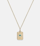 Sydney Evan Eye Tarot Card 14kt gold pendant necklace with turquoise and diamonds