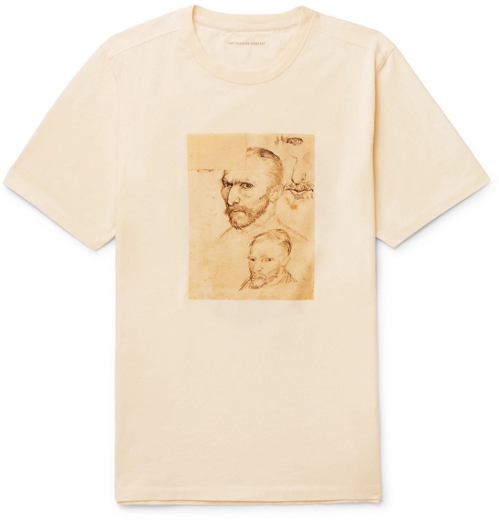 Photo: Pop Trading Company - Van Gogh Printed Cotton-Jersey T-Shirt - Neutrals