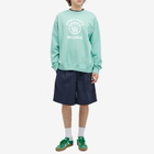 Sporty & Rich Men's Emlbem Sweatshirt in Aquamarine/White
